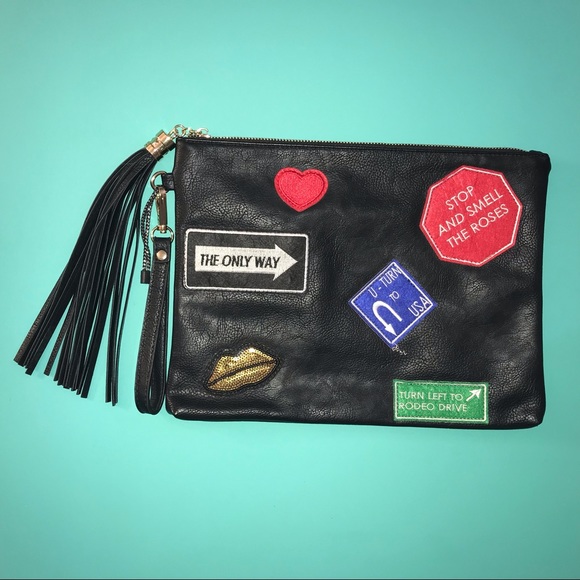 Betsey Johnson Pouch Rodeo Drive Patch Fun Signs - Picture 2 of 15